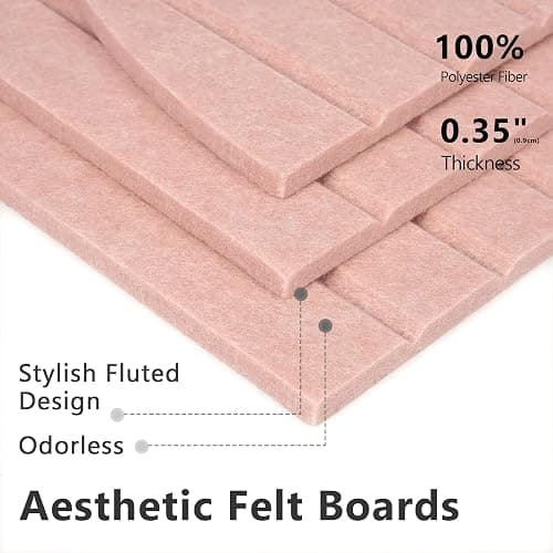 Felt Bulletin Board 35" x 24", Cork Board Alternative with 30 Push Pins | 3 Customizable Modular Decorative Felt Pin Board, Vision Board for Office Home Bedroom Wall Decor, Photo Picture Display thumbnail 4