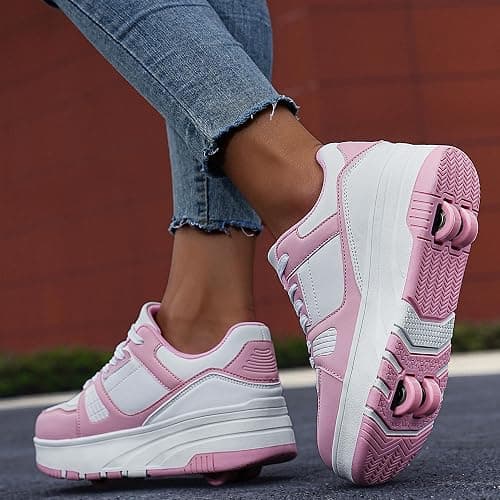 ANEFUN Roller Skate Shoes for Kids Girls Boys Detachable Wheeled Fashion Sneakers thumbnail 3