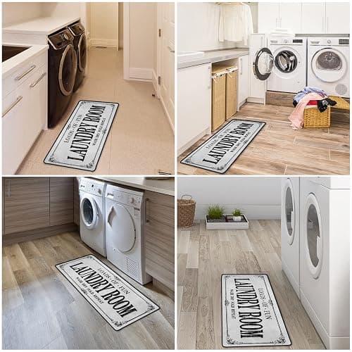 ROMAMIGO Grey Runner Rug, Farmhouse Kitchen Floor Mat, Non Slip Laundry Room Decor, Large (20 X 47 inch) thumbnail 3