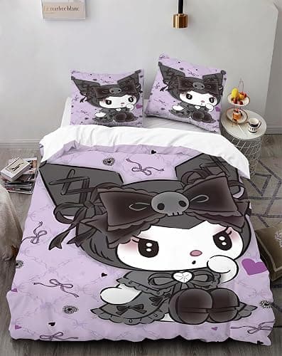 SIGOSR Quilt Cover with 3D Print Bedding Quilt Cover Set Bedding Set with Pillowcase Decor Bedspread Cover for Kid Teen(1 Duvet Cover & 2 Pillowcases)-Full - Image 1