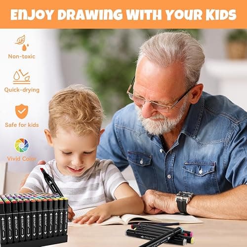 262 Colors Alcohol Markers Set Dual Tip Art Markers for Kids Marker Pens with Pen Holder and Carry Bag for Adult Coloring Painting Supplies Perfect for Painting, Coloring, Sketching and Drawing thumbnail 4