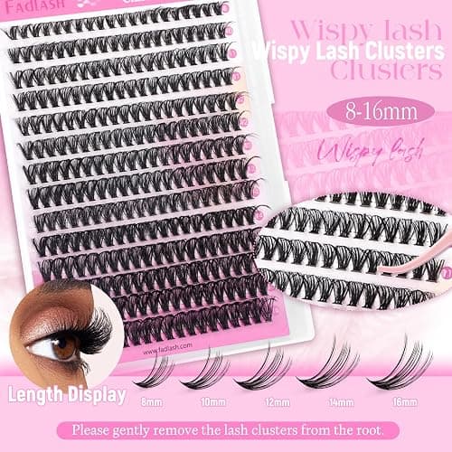 FADLASH DIY Lash Clusters Individual Eyeslash Extensions 40D Volume Eyelash Clusters Soft Band Wispy Natural Eyelash Extension Large Tray (40D-0.07-D, 8-16mm) thumbnail 4