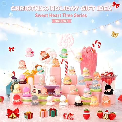 B.Duck Blind Box Figure: Sweet Heart Time Series Cute Mini Collectible Toys 4 Figures Per Box Random Style Action Figure Cute Mystery Bag for Desk Decor DIY Gifts for Teens and Adults thumbnail 4