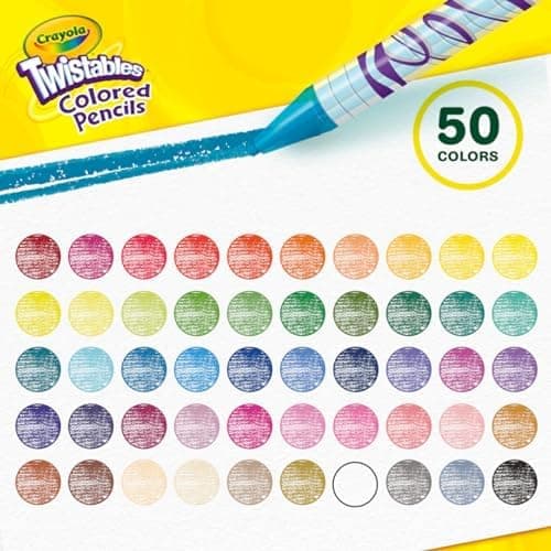 Crayola Twistables Colored Pencil Set (50ct), Stocking Stuffer for Kids & Teens, No Sharpen Colored Pencils For Kids Coloring Books, Drawing & Sketching, 4+ thumbnail 5