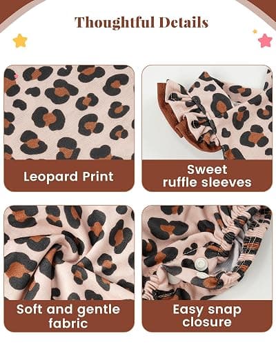 BABESIDE Reborn Baby Doll Clothes for 17- 22 Inch Dolls | 2-piece leopard pattern reborn baby doll clothes outfits for 17–22 inch dolls with 1 doll romper and 1 matching headband thumbnail 3