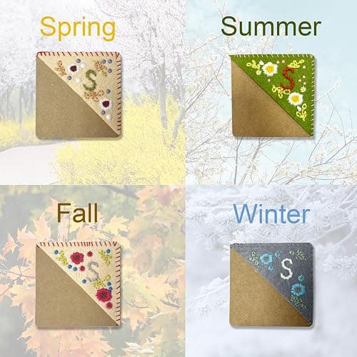 26 Letters Bookmark All Season Bookmarks for Women Men Reading Book Lovers Gifts Spring Summer Fall Winter Book Mark Corner Personalized Hand Embroidered (A, Summer) thumbnail 4
