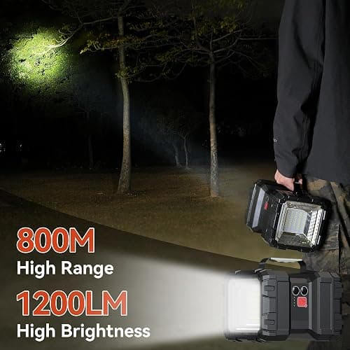 AlpsWolf Spotlight Flashlight Rechargeable, High Lumens LED Flashlights | 10000mAh 1200LM High Powered Flashlight, 20H Runtime, USB Phone Charging - Camping, Hurricane, Power Outages, Emergencies thumbnail 5