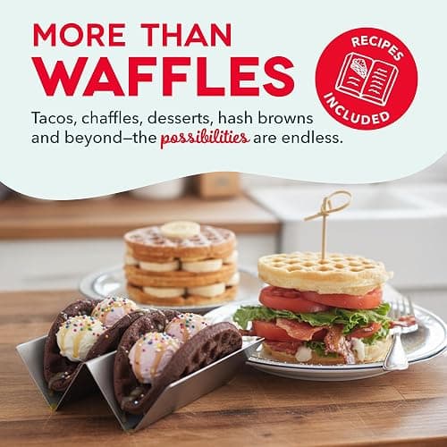 DASH Mini Maker for Individual Waffles, Hash Browns, Keto Chaffles with Easy to Clean, Non-Stick Surfaces, 4 Inch, Pink thumbnail 5