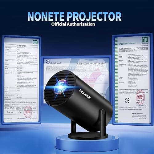 [2026 Upgraded] Mini Projector Support 4K 1080P FHD Auto Keystone 270° Rotatable with WiFi 6 and Bluetooth 5.2 Projector Portable Compatibile with HDMI/TV Stick/Memory Stick/Laptop,Black thumbnail 3