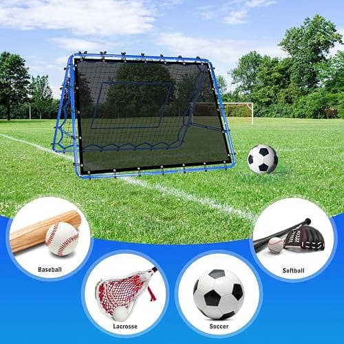 Winthai Soccer Rebounder Net, Quick-Switch Angle Dual-Sided/Dual/Three Mode Easy Setup Soccer Goal Rebounder for Control, Passing Practice, Soccer Training Gifts Aids & Equipment for Kids,Teens&Adults thumbnail 8