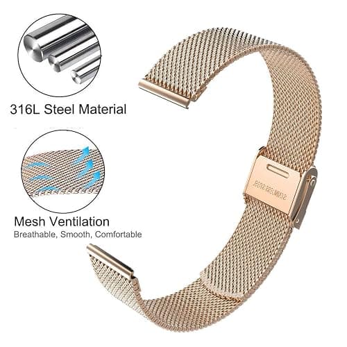 ViCRiOR Watch Bands Compatible with 18mm Garmin Venu 3S/Venu 4 41mm/ Vivoactive 4S /Venu 2s / Vivomove 3S, Solid Stainless Steel Watchband+ Mesh Strap Bracelet for Garmin Forerunner 255s/265S thumbnail 5