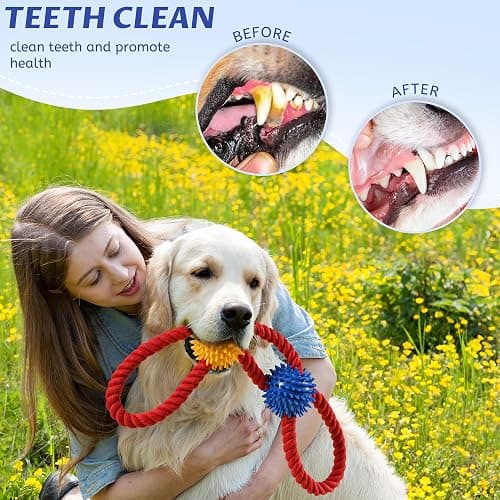 Aitmexcn Dog Rope Toy, Tough Tug of War Toy for Medium and Large Dogs | Natural Cotton, Teeth Cleaning Chew Toy, Interactive Play for Boredom Relief, Durable Pull Rope Toy for Dogs thumbnail 5