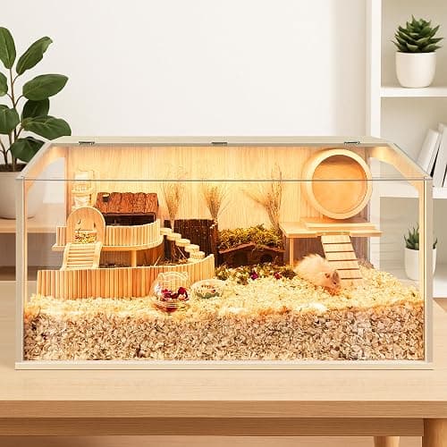 Hamster Cage Chewproof, Large Hamster Cages and Habitats, Openable Top with Acrylic Sheets, Solid Built thumbnail 2
