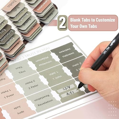 Mr. Pen- Bible Tabs, 75 Tabs, Green Terracotta, Vintage, Laminated Bible Tabs for Women and Men, Bible Tabs for Study Bible, Bible Index Tabs, Bible Book Tabs, Bible Labels Tabs, Mr Pen Bible Tabs thumbnail 4