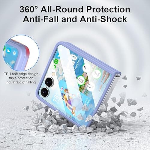 DAKORIE for Samsung Galaxy Z Flip 7 Case with Screen Protector Ring Shockproof Protective Cover Flip Z 7 Phone Case for Galaxy Z Flip 7 5G 2025 - Purple - Z Flip 7 - Purple thumbnail 2