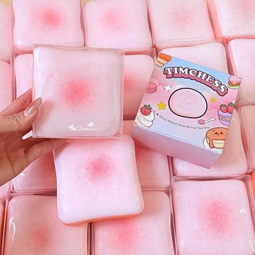 Toast Bread Slow Rising Squishy, Soft Foam Squishy Stress Relief Squeeze Toy, Premium Realistic Food Squishies, Cute Bakery-Style Squeeze Toy for Relax & Gift (Pink) thumbnail 8