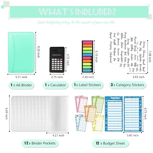 Budget Binder with Zipper Envelopes, Cash Envelopes for Budgeting, A6 PU Leather Budget Planner 2026 with Cash Envelopes Calculator, Bill Money Organizer for Cash Saving Budget System Wallet thumbnail 4