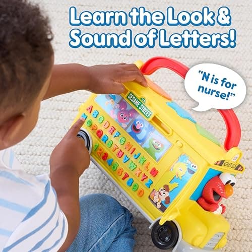 Sesame Street Elmo's Learn & Go School Bus Interactive Toy with Lights and Sounds, Toddlers Learn The Alphabet, Phonics, Numbers, Music, & More, Toy for Girls, Boys, Kids, Ages 2 and Up by Just Play thumbnail 5