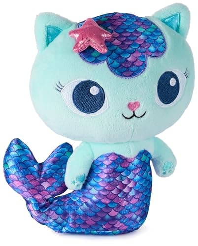 Gabby’s Dollhouse, Fin-Tastic MerCat, Premium Plush Toy, 25cm-Tall Stuffed Animal with Moving Mermaid Tail, Kids’ Toys for Girls & Boys Aged 3+ - Image 1