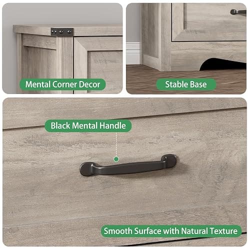 Dresser for Bedroom with 9 Drawers, 59" Wide Wood Chest of Drawers with Deep Drawers & Mental Handle, Modern Dresser TV Stand, Wooden Closet Storage Organizer for Living Room, Hallway, Entryway, Grey thumbnail 5