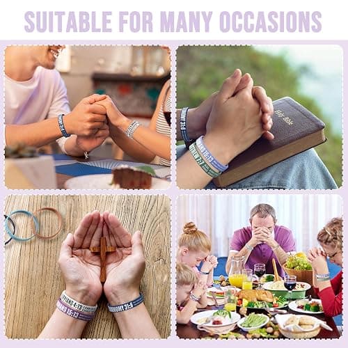 KUCLIN 12-Piece Bible Verse Bracelets - Christian Scripture Silicone Wristbands for Men & Women (Fresh Colors) thumbnail 6