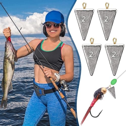 Shimeyao 18 Pieces Pyramid Sinkers Fishing Weights Triangle Fishing Sinkers Rig Pyramid Sinker for Ocean Saltwater Surf Bass Casting Gear Tackle thumbnail 4