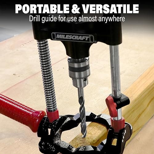 Milescraft 1318 DrillMate Portable Drillling Guide – Precision Drilling Jig Attachment for Drilling Angled or Straight Holes, Adjustable Drill Guide Attachment, Portable Drill Press with 3/8” Chuck thumbnail 7