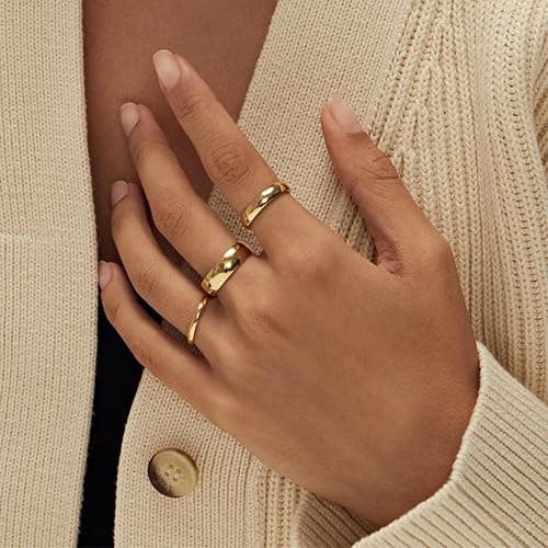 YEEZII 25 Pcs Gold Knuckle Rings Set for Women, Cute Stackable Finger Midi Rings, Dainty Gold Chunky Stacking Statement Womens ring pack thumbnail 3