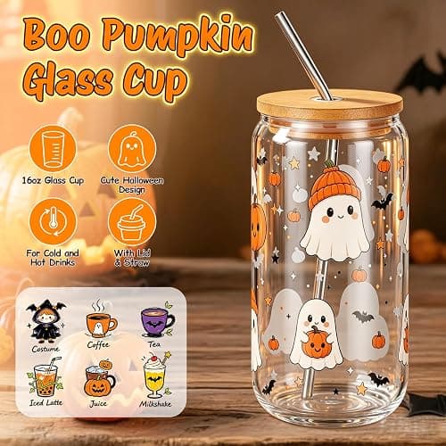 Halloween Gifts for Women & Teen Girls, Cute Boo Basket Stuffers for Women | Halloween Basket for Teenage Girls, Pumpkin Teen Girl Gifts Trendy Stuff for Her Sisters Daughters Friends Teens Adults thumbnail 4
