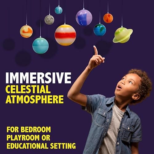Great Explorations, 3-D Solar System Glow In The Dark Ceiling Hanging Kit 3D Planets and Star Stickers Create the Milky Way Teach Science STEM thumbnail 5