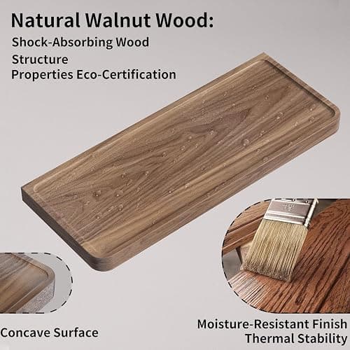 Danpoo Brushed Gold Paper Towel Holder Wall Mount, with Natural Walnut Shelf – Elegant Kitchen & Bathroom Organizer thumbnail 7