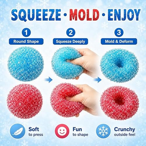 2PCS Crunchy Squishy Stress Ball, Waxberry Moldable Crunchy Stress Balls | Ice Skin Fidget Sensory Toy for Stress Relief, Satisfying Squishy Relaxing Fidget Sensory, Stress Relie thumbnail 5