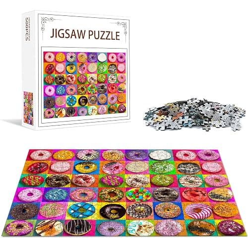 Jigsaw Puzzles 500 Pieces for Adults,Donuts Jigsaw Puzzles 500 Pieces | Nattork Puzzle 500 pieces for adults. For birthday, holiday and Christmas party,Donuts，21.25X15 in. thumbnail 5