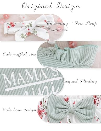 PaPaai Sara Newborn Infant Clothes Baby Girl Dress Summer Toddler Outfit Cute Girl Romper Skirt Set+Headband thumbnail 5