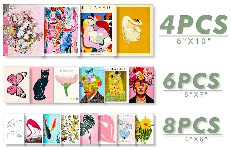 dazongweihan 18 PCS Colorful Eclectic Wall Art Decor, Maximalist Wall Prints for Bedroom, Funky Posters for Room Aesthetic, Colorful Boho Gallery Wall Prints for Bedroom Dorm thumbnail 2