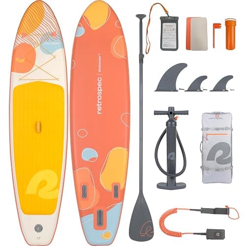 Retrospec Weekender Inflatable Stand Up Paddle Board Includes Paddle, Pump, and Accessories 10’6” Lightweight iSUP, Puncture Resistant Inflatable Paddle Board for Adults - Image 1