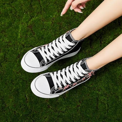 ZGR Womens High Top Canvas Sneakers,Lace-up Canvas Shoes,Casual Tennis Walking Shoes thumbnail 3