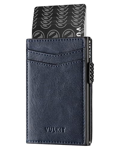 VULKIT Men's Slim Wallet Pop Up Card Holder RFID Blocking Metal Wallet Minimalist Design Holds Up to 11 Cards - Image 1