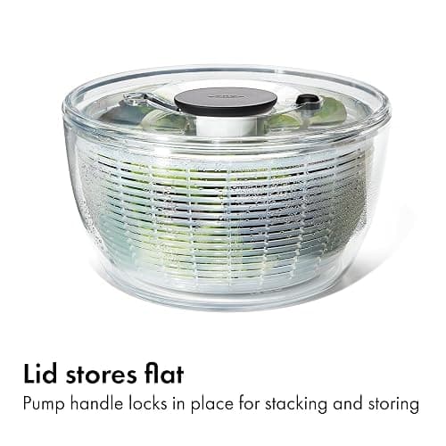 OXO Good Grips Salad Spinner | Lettuce Spinner | Fruit Washer | Fruit Washing Bowl with Strainer | Vegetable Cleaner | Salad Cleaner | Lettuce Washer | 6.22 Quart Capacity thumbnail 7