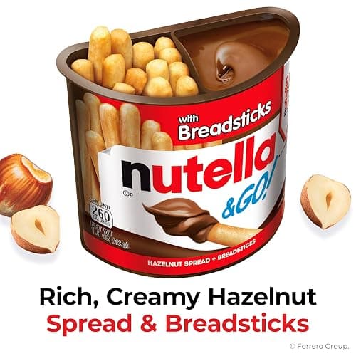 Nutella & GO! Chocolate Hazelnut Spread with Cocoa + Breadsticks, 24 Bulk Snack Packs, 1.8 oz Each thumbnail 3