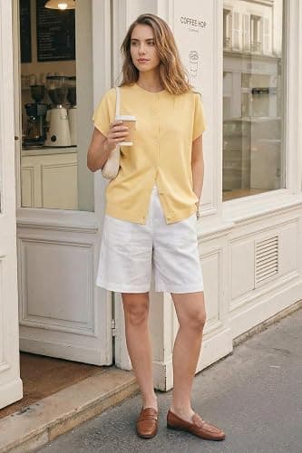 Arach&Cloz Women's Wool Blend Oversized Lightweight Cardigan Short Sleeve Summer Casual Sweaters Tops thumbnail 3
