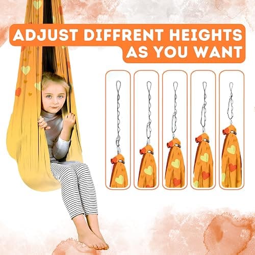 TIBEL Sensory Swing with 6 Accessories Holds 300lbs 360° Swivel Double Layer Nylon Fabric Gives Calming Therapy Sensory Effect Pelvic Joint Stability for Kids and Adults with Asperger Autism ADHD SPD thumbnail 6