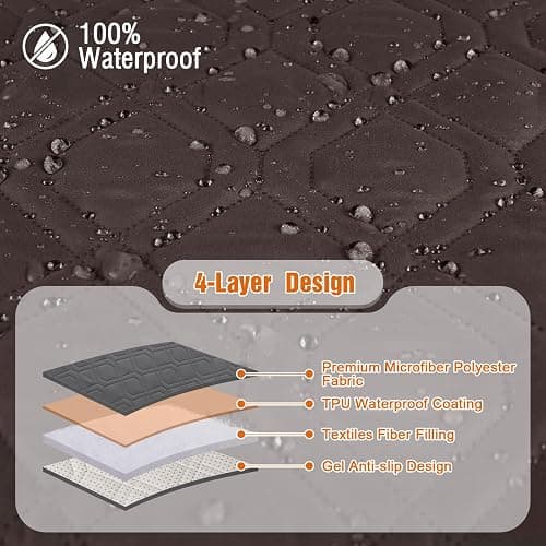 VANSOFY Waterproof Recliner Couch Covers, Sofa Covers 1-Piece Washable Reclining Sofa Cover Non-Slip Furniture Protector with Elastic Straps Pocket for Dogs, Pets(Chocolate,3 Seater) thumbnail 5