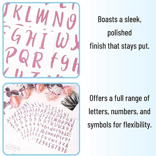 Mr. Pen- Glitter Letter Stickers, 1 Inch, 8 Sheets, 576 pcs, Pink, Self Adhesive Glitter Letters and Numbers, Vinyl Alphabet Stickers thumbnail 4