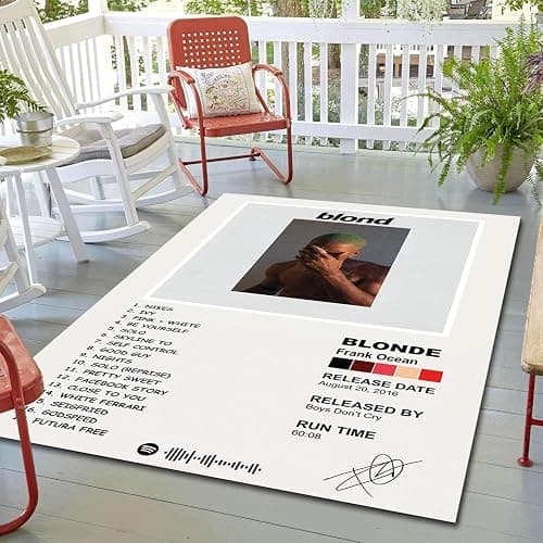 Frank Ocean Album Cover Rug Hip Hop Blood Album Carpet Rap Fan Gift for Birthday Christmas Music Room Decorative Non-Slip Mat Washable Popular Rapper Themed Carpet thumbnail 6