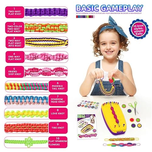 Friendship Bracelet Making Kit Toys, Ages 7 8 9 10 11 12 Year Old Girls Gifts Ideas, Birthday Present for Teen Girl, Arts and Crafts String Maker Tool, Bracelet DIY, Kids Travel Activity Set thumbnail 3