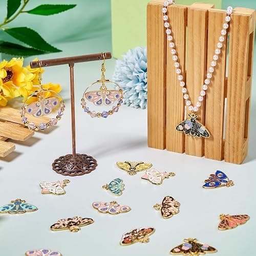 Spritewelry Enamel Butterfly Charms for Jewelry Making Alloy Colorful Butterfly Insect Enamel Charms Gothic Style Metal Moths Earrings Pendants for DIY Necklace Earrings thumbnail 2