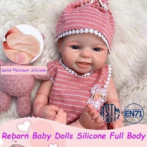 Aniiyy Reborn Silicone Baby Dolls,16 Inch Realistic Full Body Solid Silicone Baby Doll Lifelike Handmade Newborn Girl Dolls thumbnail 2