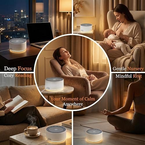 Kipcush White Noise Machine with Night Light – Nursery Sound Machine with Soft Non-Glare Lamp, 30 Soothing Sounds, 8 Color Lights, Up to 8-Hour Timer for Baby & Adults thumbnail 7