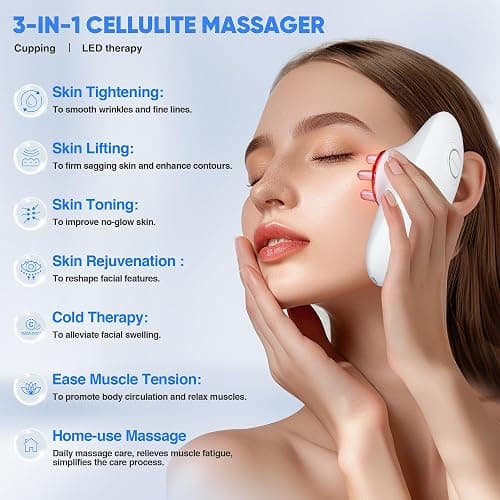 Ciyada 3-in-1 Body Sculpting Machine, 3-in-1 Electric Cellulite Massager-3 Modes Adjustable Body Sculpting Machine- Home Use Cupping Therapy Tool for Back, Belly, Waist, Arms, Legs - White thumbnail 2